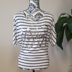 "LOVE" Stripe Blouse